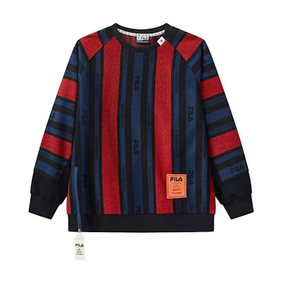 FILA MIHARA YASUHIRO Striped Oversized Sweatshirt Red Blue Unisex F71M118204F-RD