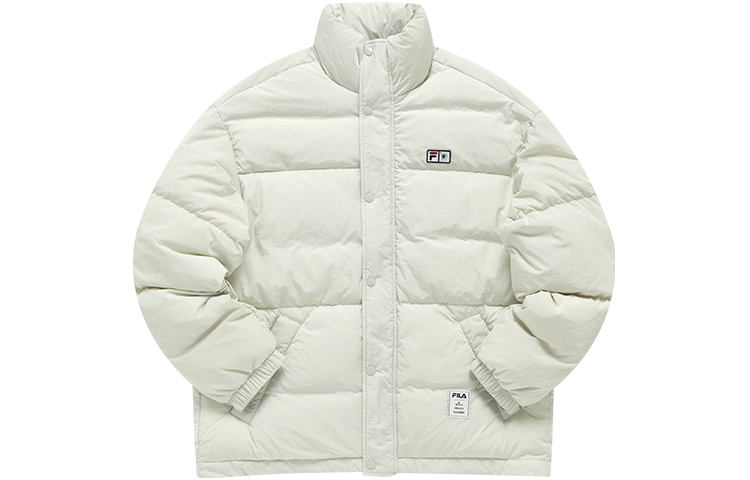 FILA Mihara Yasuhiro Unisex Logo Embroidered Puffer Jacket - Antelope White. F11U143902F-IV