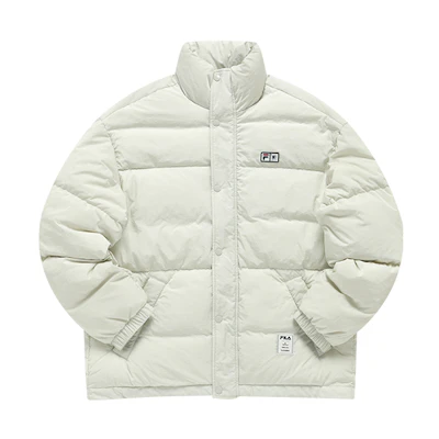 FILA Mihara Yasuhiro Unisex Logo Embroidered Puffer Jacket - Antelope White. F11U143902F-IV
