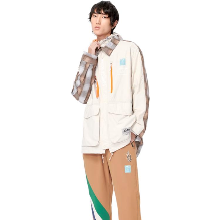 Shop FILA x 三原康裕联名工装夹克 橄榄黄/灰褐色 F11M133701F-BG