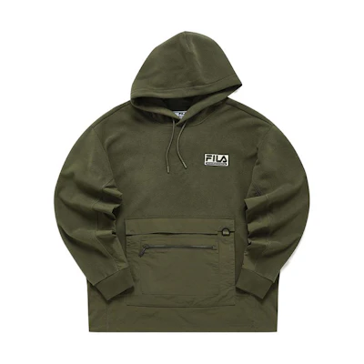 FILA MWM White Mountaineering Collab Green Loose-fit Hoodie for Men T11M217206F-KK