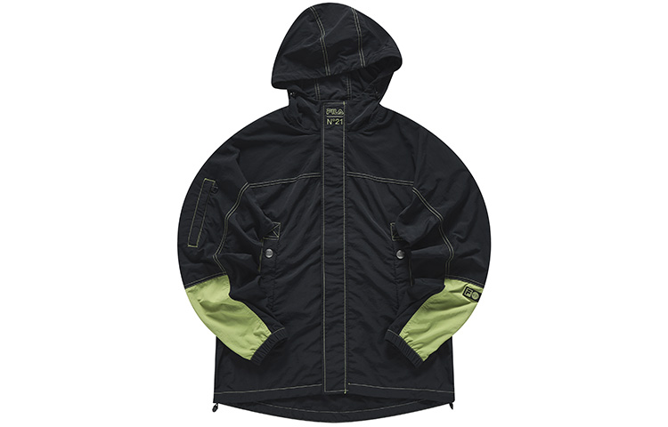 FILA N°21 Loose Fit Black Woven Hooded Jacket T11M329703F-BK
