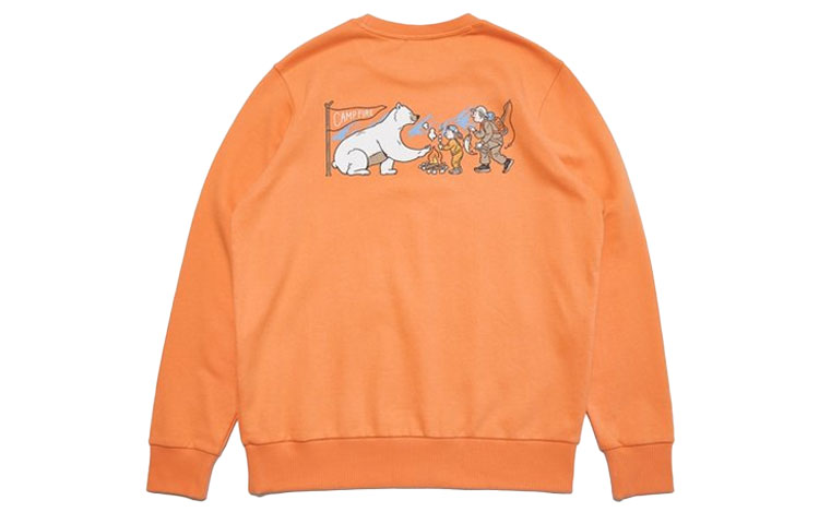 FILA Outdoor Products Polar Bear Orange Pullover Sweatshirt - Unisex Korean Style FS2POC4O01X-LOR