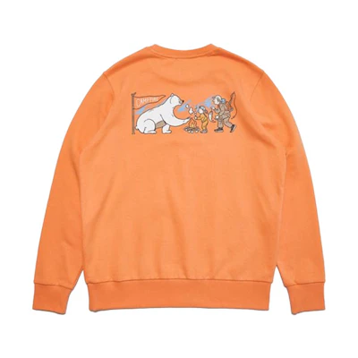 FILA Outdoor Products Polar Bear Orange Pullover Sweatshirt - Unisex Korean Style FS2POC4O01X-LOR