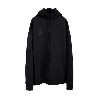 FILA PAF Collab Solid Color Hoodie Pullover Long Sleeve Black ( Korean Style) FS2POD4P11X-BLK