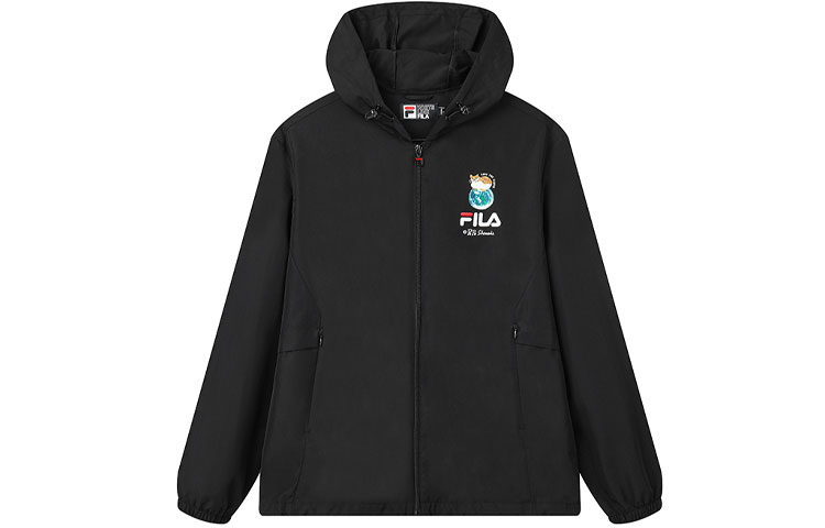 FILA Pepe Shimada Cartoon Cat Logo Hooded Jacket - Black F11M133798F-BK 圖 2