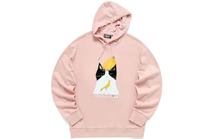FILA Pepe Shimada Cartoon Panda Hoodie Oversized Unisex Sandy Pink F11U133295F-PK