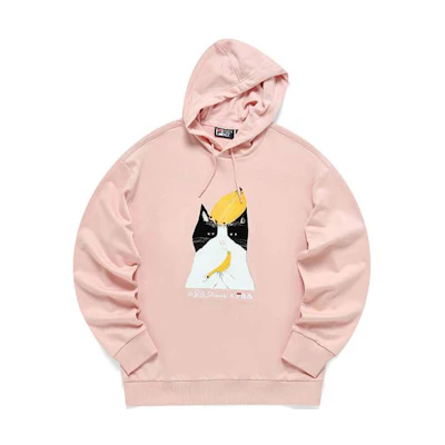 FILA Pepe Shimada Cartoon Panda Hoodie Oversized Unisex Sandy Pink F11U133295F-PK