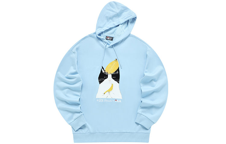 FILA Pepe Shimada Cartoon Panda Print Sweatshirt Unisex Couple Style Sky Blue F11U133295F-LB 圖 2