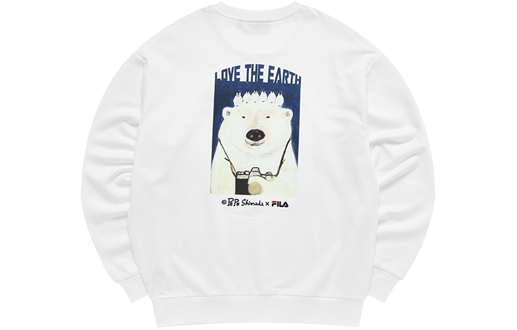 FILA Pepe Shimada Cartoon Print Crewneck Sweatshirt - Standard White F11M133297F-WT