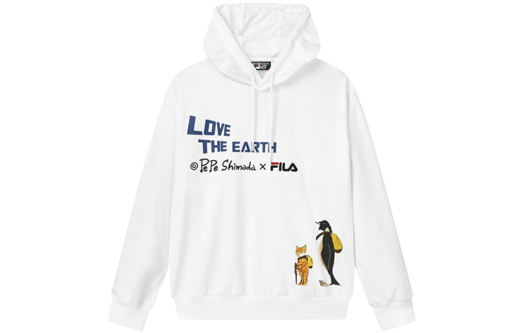 FILA x Pepe Shimada Cartoon Print Embroidered Logo White Sweatshirt F11M133293F-WT