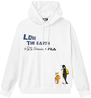 FILA x Pepe Shimada Cartoon Print Embroidered Logo White Sweatshirt F11M133293F-WT FILA x Pepe Shimada Cartoon Print Embroidered Logo White Sweatshirt F11M133293F-WT