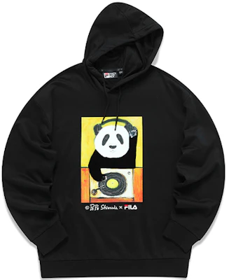 FILA x Pepe Shimada Panda Hoodie Black Unisex Cartoon Graphic Pullover F11U133295F-BK Buy FILA x Pepe Shimada Panda Hoodie Black Unisex Cartoon Graphic Pullover F11U133295F-BK