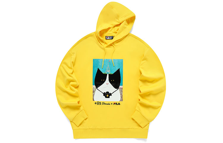 FILA Pepe Shimada Panda Print Oversized Hoodie Yellow (Unisex) F11U133295F-YE
