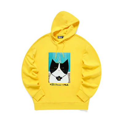 FILA Pepe Shimada Panda Print Oversized Hoodie Yellow (Unisex) F11U133295F-YE