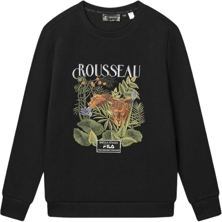 FILA Rousseau Heritage Black Crewneck Pullover Sweatshirt F11M448212F-BK