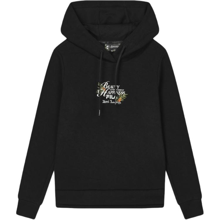 FILA x Rousseau Heritage Black Knit Long Sleeve Sweatshirt Casual Fit F11W448213F-BK