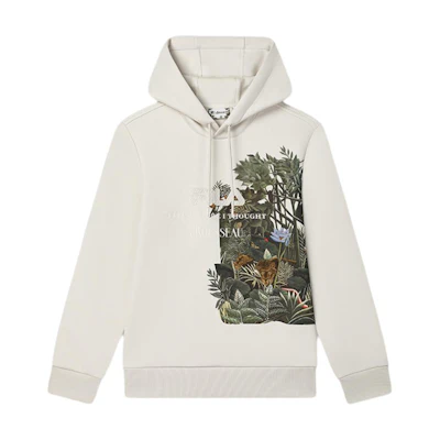 FILA Rousseau HERITAGE Casual Hoodie with Jungle Embroidery Lactose Color Men F11M448216F-BG