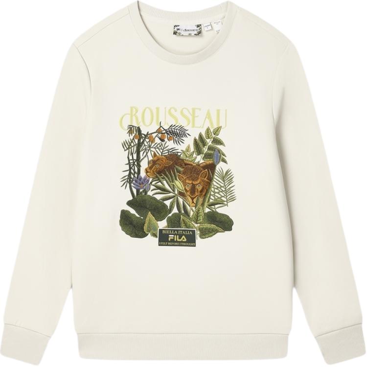 FILA Rousseau HERITAGE Letter Sweatshirt Lactose Color Long Sleeve F11M448212F-BG