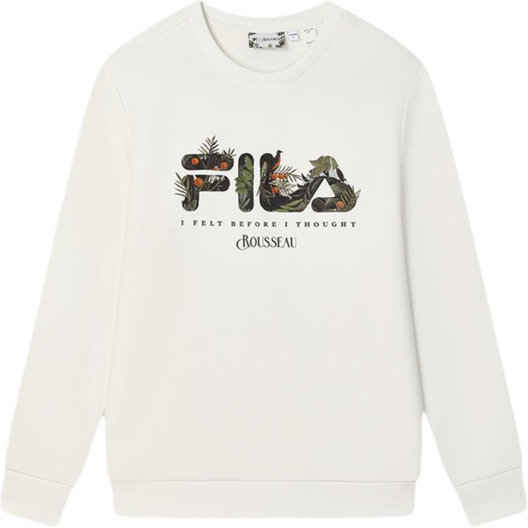 Order FILA x Rousseau 經典系列 白色氧氣美式風格長袖運動衫 F11M448219F-WT