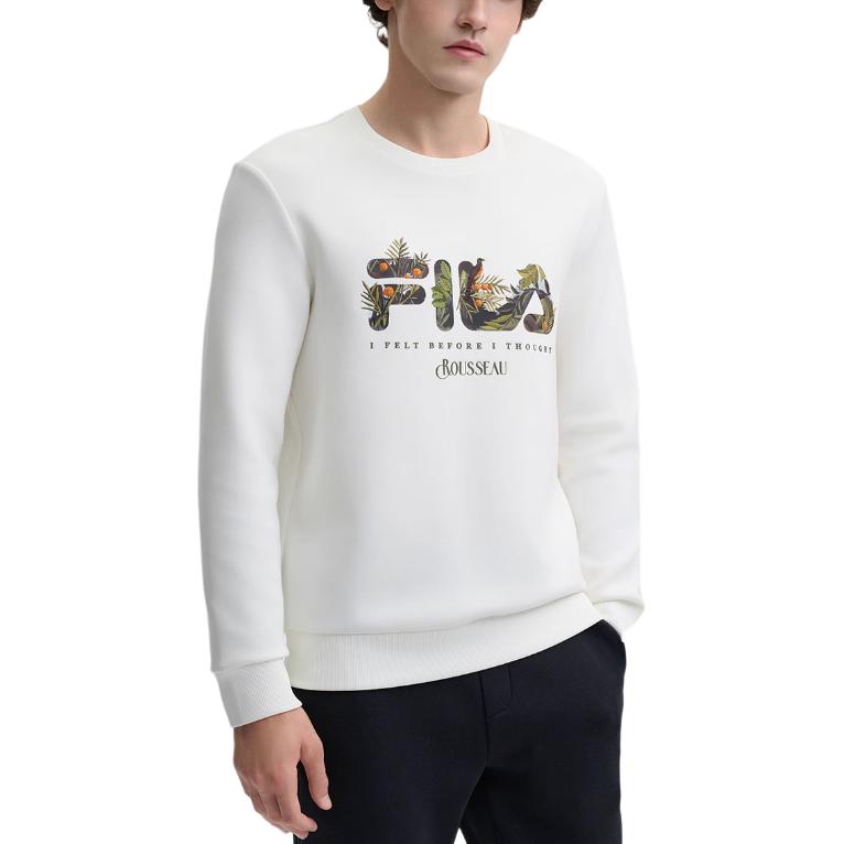 Lookbook FILA x Rousseau 經典系列 白色氧氣美式風格長袖運動衫 F11M448219F-WT