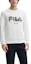 Shop FILA x Rousseau 經典系列 白色氧氣美式風格長袖運動衫 F11M448219F-WT