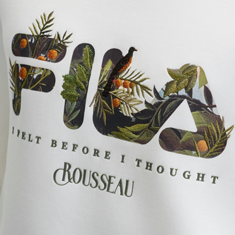 Sizing FILA x Rousseau 經典系列 白色氧氣美式風格長袖運動衫 F11M448219F-WT