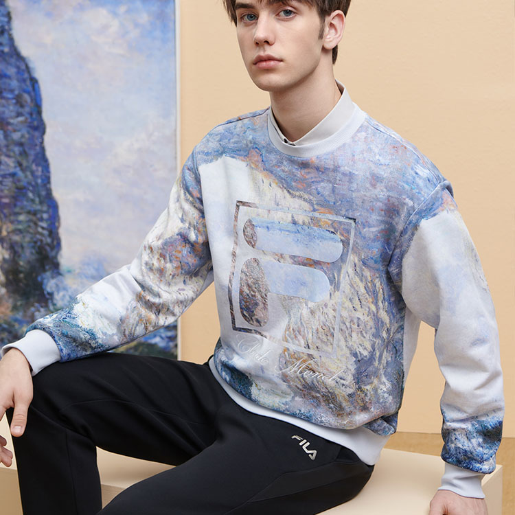 Purchase FILA x THE MET聯名Logo印花油畫設計男性圓領衛衣 F11M348220F-ZA