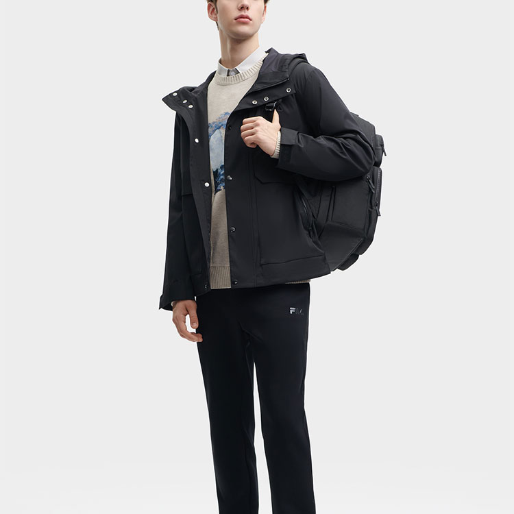 FILA THE MET Collaborative  Black Zip-Up Hoodie Jacket. F11M348701F-BK 圖 3