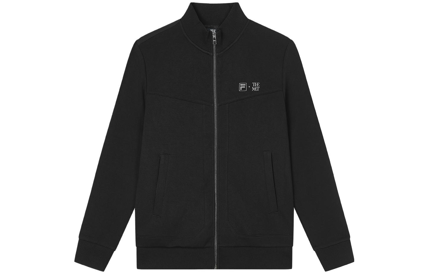 FILA The Met Monet Series Black Knitted Jacket for Men F11M348501R-BK