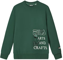 FILA x V&A Heritage Crewneck Pullover Sweatshirt Night Shadow Green F11M418206F-GN FILA x V&A Heritage Crewneck Pullover Sweatshirt Night Shadow Green F11M418206F-GN