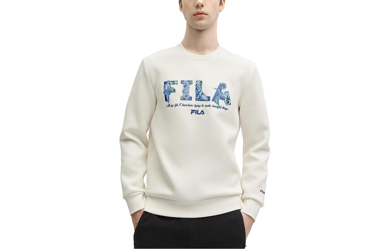 FILA V&A Heritage Morgan Series Letter Crewneck Sweatshirt White () F11M418219F-WT