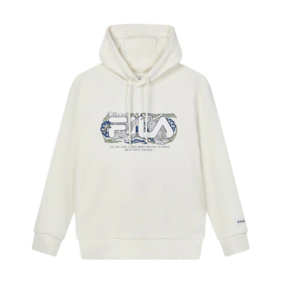 FILA V&A Morgan Series Floral Bird Logo Hoodie White F11M418207F-IV
