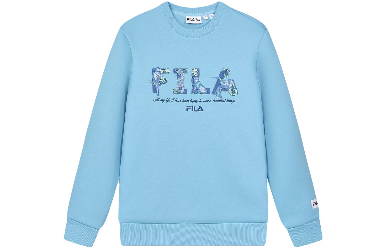 Order FILA x V&A 摩根系列花卉圓領針織衫 藍色 男款 F11M418201F-BU