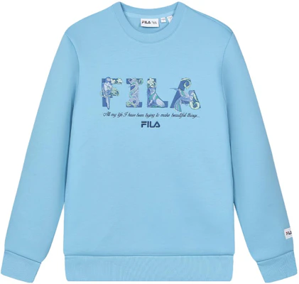 FILA x V&A 摩根系列花卉圓領針織衫 藍色 男款 F11M418201F-BU Order FILA x V&A 摩根系列花卉圓領針織衫 藍色 男款 F11M418201F-BU