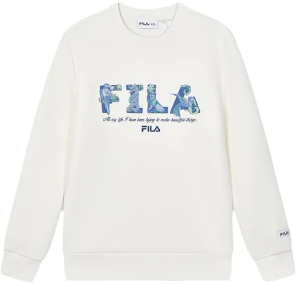 FILA x V&A Morgan 系列花卉圖案白色圓領衛衣 F11M418201F-IV Buy FILA x V&A Morgan 系列花卉圖案白色圓領衛衣 F11M418201F-IV