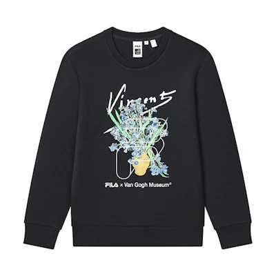 FILA Van Gogh Graphic Crewneck Sweatshirt Black Edition F11M318208FBK