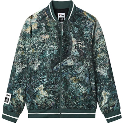FILA x Van Gogh Museum 2.0 Peacock Green Logo Print Casual Jacket. F11M318703FZA Order FILA x Van Gogh Museum 2.0 Peacock Green Logo Print Casual Jacket. F11M318703FZA
