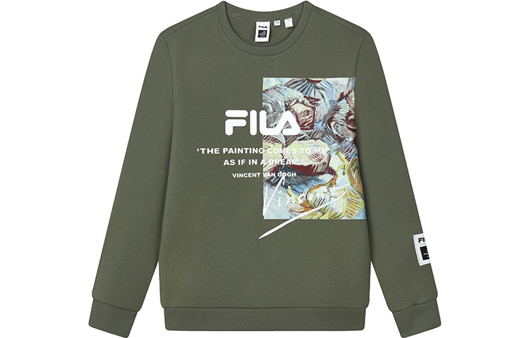 FILA Van Gogh Museum Collab Crewneck Sweatshirt Moss Green - Casual Wear F11M218224F-KK