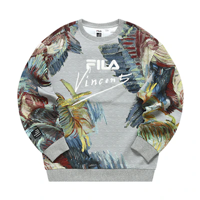 FILA Van Gogh Museum Collab Printed Knit Pullover Sweatshirt F11M218234F-ZA