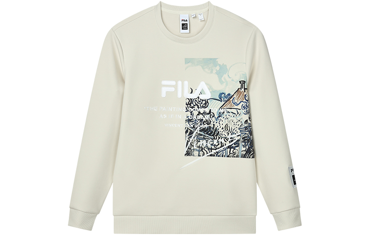 FILA Van Gogh Museum Latte Color Sweatshirt with Fun Graphic Print F11M218206F-BG