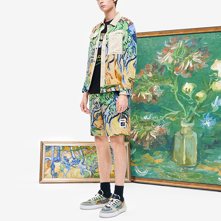 Shop FILA x Van Gogh SS22  Jacket All-Over Print Casual Sportswear. F11M228704F-ZA