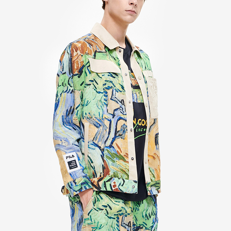 Sizing FILA x Van Gogh SS22  Jacket All-Over Print Casual Sportswear. F11M228704F-ZA
