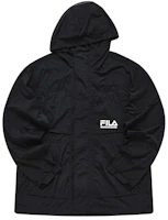 FILA x White Mountaineering Black Logo Outdoor Hooded Jacket T11M237706F-BK FILA x White Mountaineering Black Logo Outdoor Hooded Jacket T11M237706F-BK
