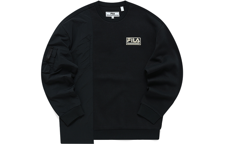 FILA White Mountaineering Black Patchwork Pullover Sweatshirt T11M217208F-BK