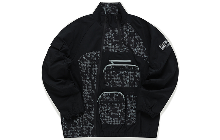 FILA White Mountaineering Black Tech Woven Logo Jacket T11M147701F-BK