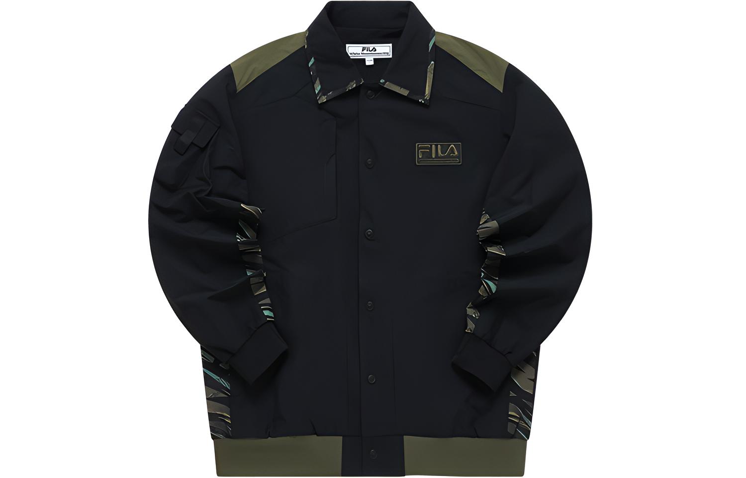 FILA White Mountaineering Black Woven Jacket Casual Streetwear T11M217705F-BK