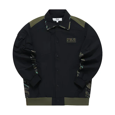 FILA White Mountaineering Black Woven Jacket Casual Streetwear T11M217705F-BK