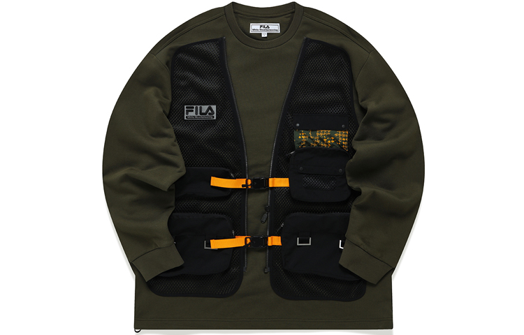 FILA White Mountaineering Functional Two-Piece Pullover Sweatshirt Dark Green Mens T11M147205F-GN