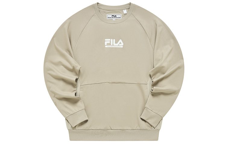 FILA White Mountaineering Logo Loose Fit Knit Pullover Sweatshirt Khaki Men T11M237209F-LK